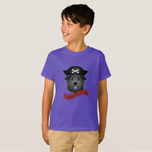 Kapitein Black Dog - Kinderen Basic T-Shirt (Voorkant volledig)