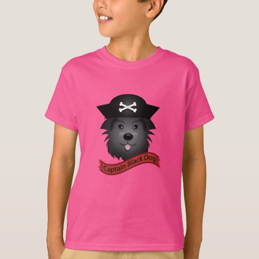 Kapitein Black Dog - Kinderen Basic T-Shirt (Voorkant)