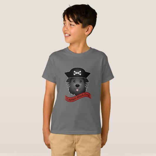 Kapitein Black Dog - Kinderen Basic T-Shirt (Voorkant volledig)