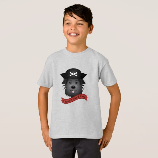 Kapitein Black Dog - Kinderen Basic T-Shirt (Voorkant volledig)