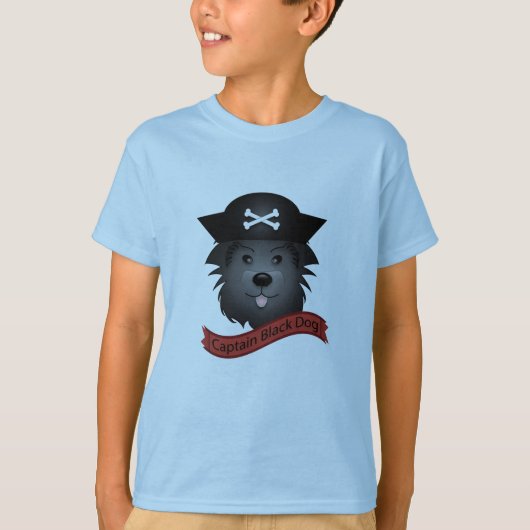 Kapitein Black Dog - Kinderen Basic T-Shirt (Voorkant)