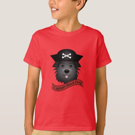 Kapitein Black Dog - Kinderen Basic T-Shirt (Voorkant)