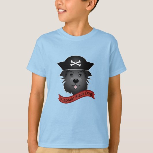 Kapitein Black Dog - Kinderen Basic T-Shirt (Voorkant)