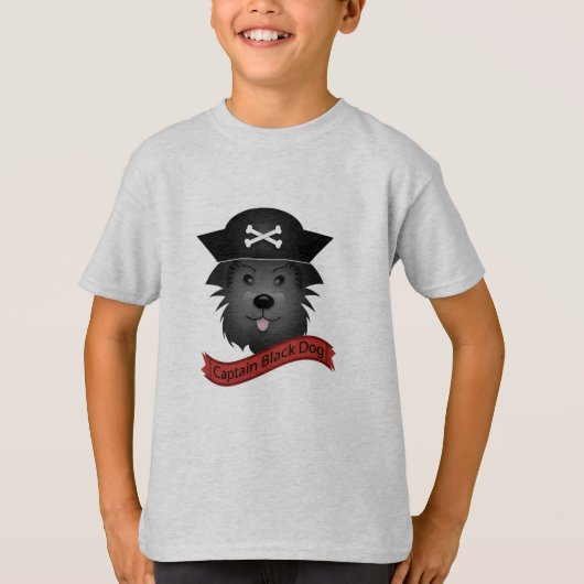 Kapitein Black Dog - Kinderen Basic T-Shirt (Voorkant)