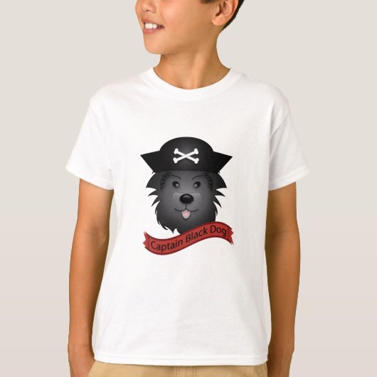 Kapitein Black Dog - Kinderen Basic T-Shirt (Voorkant)