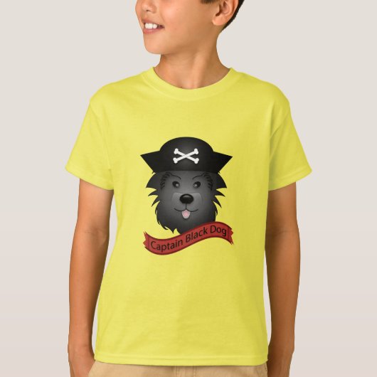 Kapitein Black Dog - Kinderen Basic T-Shirt (Voorkant)