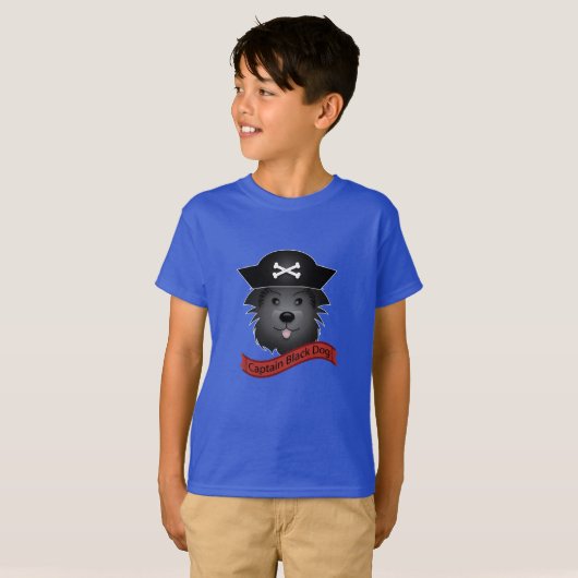Kapitein Black Dog - Kinderen Basic T-Shirt (Voorkant volledig)