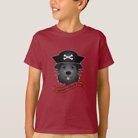 Kapitein Black Dog - Kinderen Basic T-Shirt (Voorkant)