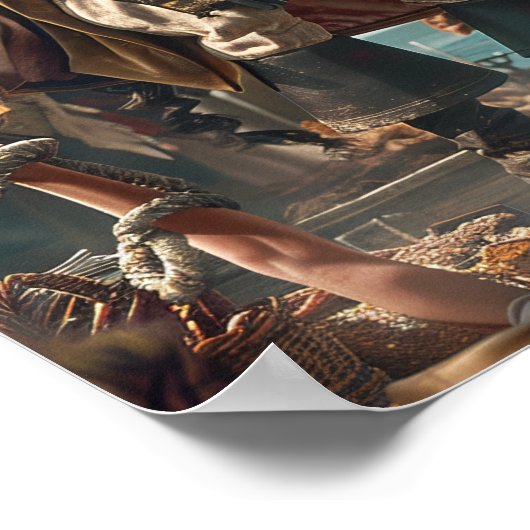 Kapitein Blackbeard Piratenschip Photorealistic Po Poster (Hoek)