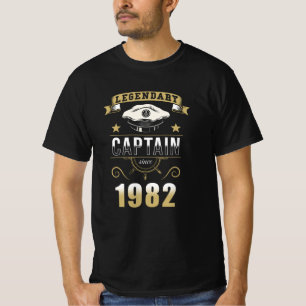 Kapitein Boat Birthday Gift 1982 T-shirt