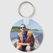 Kapitein Boat Naam Anchor Rope Stars Foto terug Sleutelhanger (Achterkant)