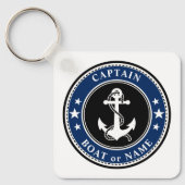 Kapitein Boat Naam Anchor Stars Rope Terug Sleutelhanger (Voorkant)