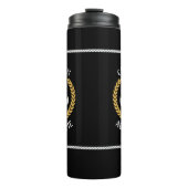 Kapitein Boat Name Anchor Gold Style Laurel Black Thermosbeker (Voorkant)