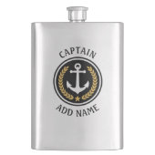 Kapitein Boat Name Anchor Gold Style Laurel Metal Flacon (Voorkant)