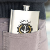 Kapitein Boat Name Anchor Gold Style Laurel Metal Flacon (Voorbeeld)
