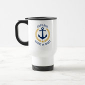 Kapitein Boat Name Anchor Gold Style Laurel Navy Reisbeker (Links)