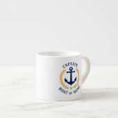 Kapitein Boat Name Anchor Gold Style Laurel Star Espresso Kop (Voorkant rechts)