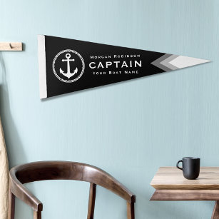 Kapitein Boat, Nautical Anchor, diamant Wimpel Vlag
