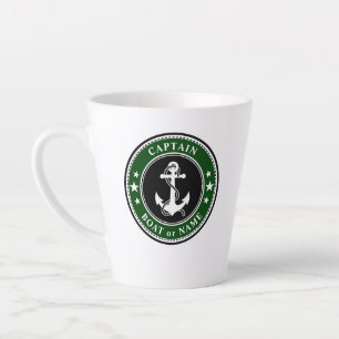 Kapitein Boat of naam Groen Nautical Anchor Rope Latte Mok