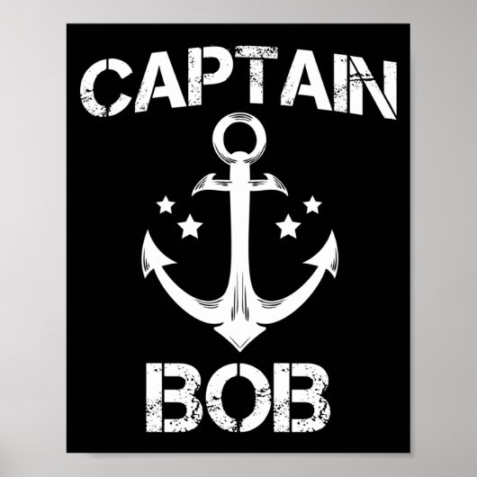 Kapitein Bob grappige verjaardag naam boot cadeau Poster (Voorkant)