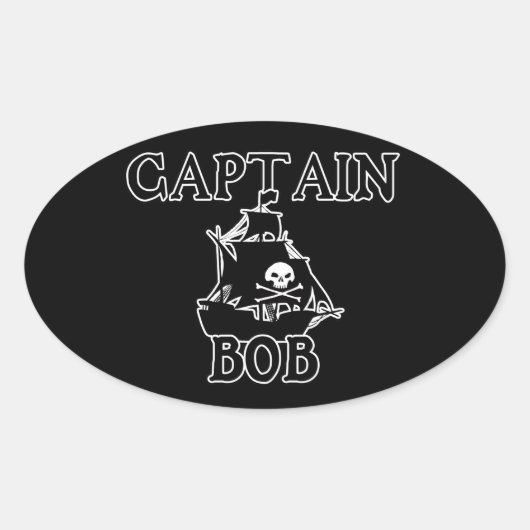 Kapitein Bob (Pirate Ship) Ovale Sticker (Voorkant)