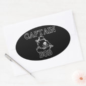 Kapitein Bob (Pirate Ship) Ovale Sticker (Envelop)