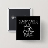 Kapitein Bob (Pirate Ship) Vierkante Button 5,1 Cm (Voorkant /achterkant)