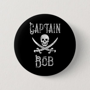 Kapitein Bob - Vintage Gepersonaliseerde Piraat Va Ronde Button 5,7 Cm