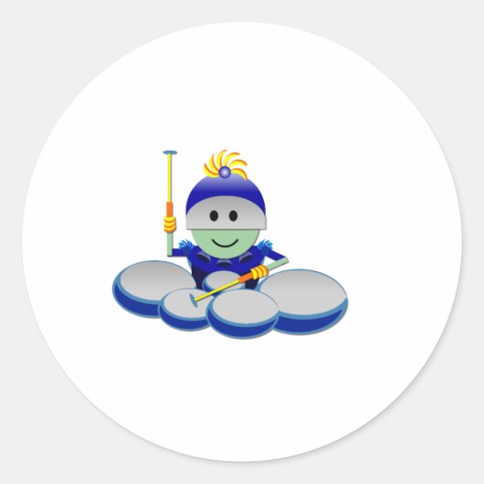 Kapitein Bok de Quads Space Guy van Outer Space Ronde Sticker (Voorkant)
