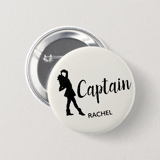 Kapitein boorteam op maat ronde button 5,7 cm (Voorkant /achterkant)