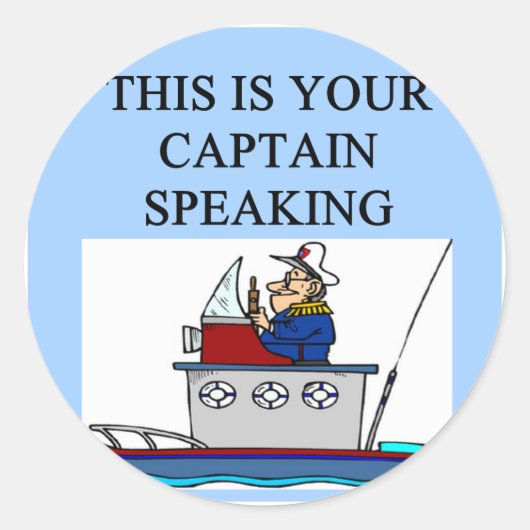 kapitein-boot-zeilgrap ronde sticker (Voorkant)