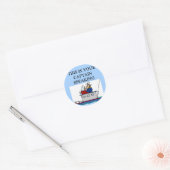 kapitein-boot-zeilgrap ronde sticker (Envelop)