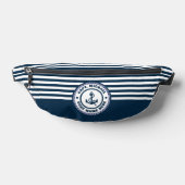 Kapitein Bootnaam Nautisch Anker Blauw wit Heuptasje (Liggend)