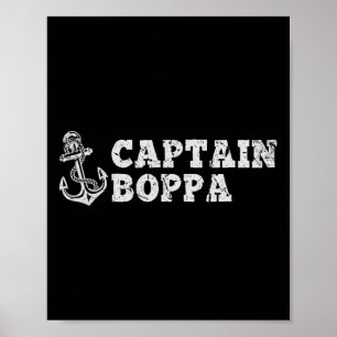Kapitein Boppa zeilen varen vintage bootanker Poster