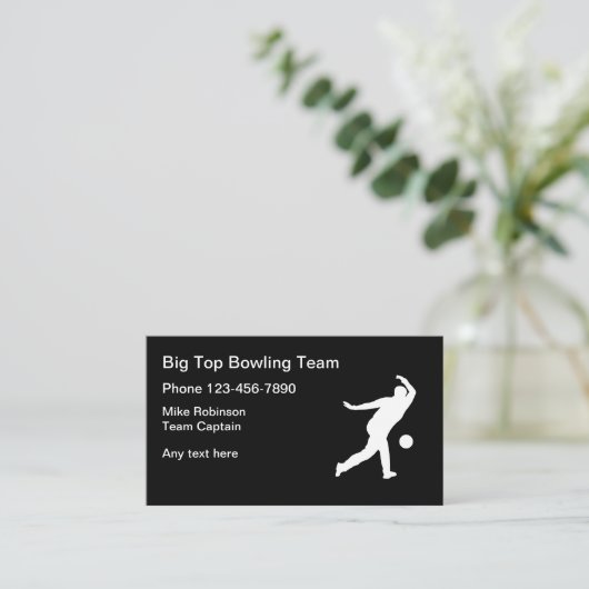 Kapitein Bowling Team Visitekaartje (Staand voorkant)