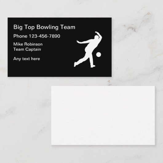 Kapitein Bowling Team Visitekaartje (Voorkant / Achterkant)