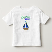 Kapitein Boy's Name Sailboat Kinder Shirts (Voorkant)