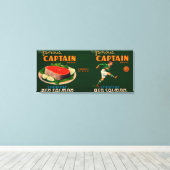 Kapitein Brand Salmon Label Canvas Afdruk (Insitu (Houten vloer))