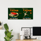 Kapitein Brand Salmon Label Poster (Thuiskantoor)