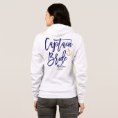 Kapitein Bruid Naautical Bachelorette Feest Hoodie (Achterkant volledig)