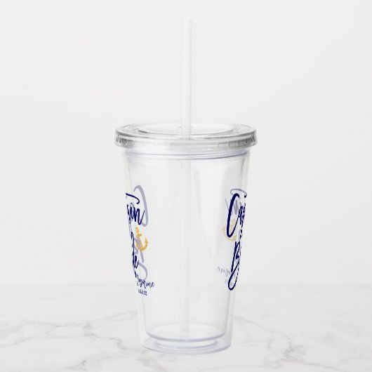 Kapitein Bruid Zeemans Afscheid Als Bruid Acryl Drinkbeker (Rechts)