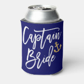 Kapitein Bruid Zeilboot Bruidsfeest Blikjeskoeler (Blikje Achterkant)