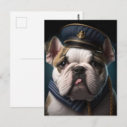 Kapitein Bulldog-piloot Briefkaart (Voorkant / Achterkant)