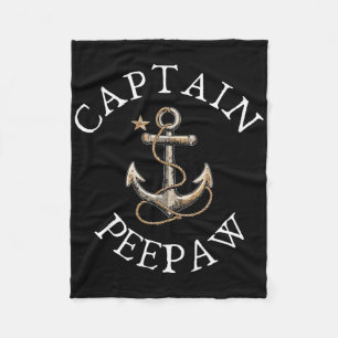 Kapitein Bunnyaw boot zeilen varen vintage anker Fleece Deken