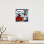 Kapitein Byrd Cardinaal Pilot Flies Jet Funny Post Poster (Keuken)