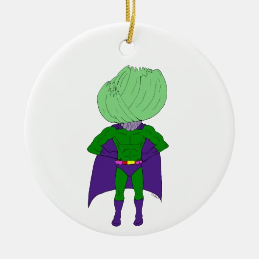 Kapitein Cabbage Keramisch Ornament (Voorkant)