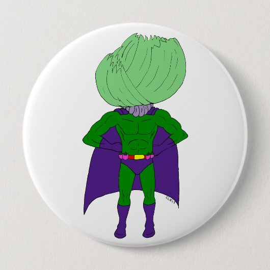Kapitein Cabbage Ronde Button 4,0 Cm (Voorkant)