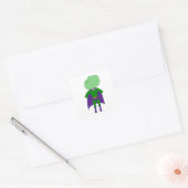 Kapitein Cabbage Vierkante Sticker (Envelop)