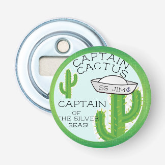 Kapitein Cactus van de Silver-Zeeen Button Flesopener