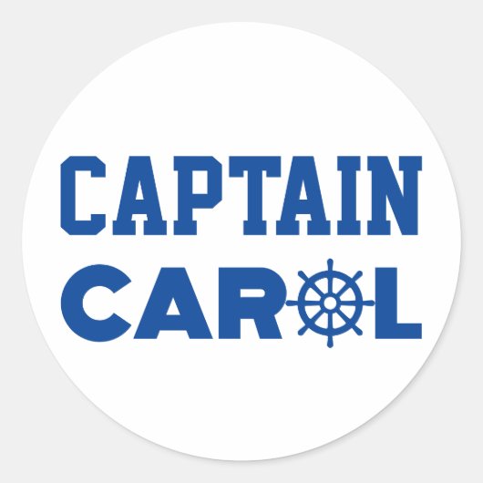 Kapitein Carol Ronde Sticker (Voorkant)